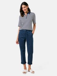EDITION Spodnie chino w kolorze granatowym rozmiar: 46. Niebieskie spodnie materiałowe damskie EDITION, bez wzorów, z tkaniny. Za 245.96 zł.