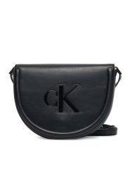Calvin Klein Torebka Bold Ck Saddle Crossbody LV04F3221G Czarny. Czarne listonoszki damskie Calvin Klein, bez wzorów, ze skóry, bez dodatków. Za 299.99 zł.