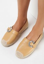 Ciemnobeżowe Espadryle Nemotis. Brązowe espadryle damskie Born2be, bez wzorów, bez obcasa, na płaskiej podeszwie. Za 44.99 zł.
