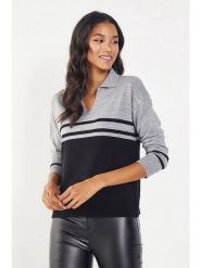 Milan Kiss Sweter w kolorze czarno-szarym rozmiar: XL. Czarne swetry klasyczne damskie Milan Kiss, xl, bez kołnierzyka. Za 114.17 zł.