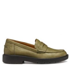 Mokasyny Geox. Zielone mokasyny damskie Geox, bez obcasa. Za 379.99 zł.