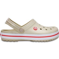 Klapki sportowe na basen Crocs CROCBAND. Białe klapki damskie Crocs, bez wzorów, bez obcasa, bez zapięcia. Za 202.99 zł.