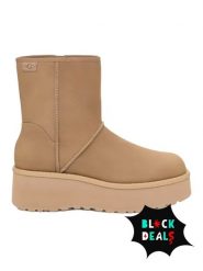 UGG Skórzane botki "Cityfunc Mid" w kolorze beżowym rozmiar: 40. Brązowe botki damskie Ugg, bez obcasa, na platformie, bez zapięcia. Za 616.40 zł.