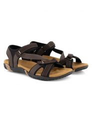 TRAVELIN' Sandały turystyczne "Hasle" w kolorze brązowym rozmiar: 39. Brązowe sandały damskie Travelin', bez wzorów, z otwartym noskiem, bez obcasa, na płaskiej podeszwie, bez zapięcia. Za 256.54 zł.
