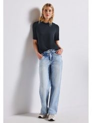 Street One Koszulka w kolorze granatowym rozmiar: 34. Niebieskie koszulki damskie Street One, s, bez wzorów, z wiskozy, bez kołnierzyka, bez ramiączek. Za 74.63 zł.