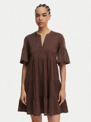 Weekend Max Mara Sukienka codzienna Saggina 2615621042 Brązowy ciemny Regular Fit. Brązowe sukienki damskie Weekend Max Mara, bez wzorów, z bawełny, bez ramiączek. Za 889.99 zł.