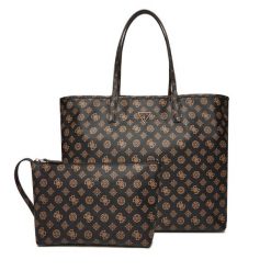 Torebka Guess. Czarne shopper bag Guess, z aplikacjami, bez dodatków. Za 499.99 zł.