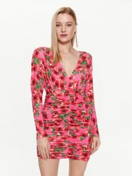 Kontatto Sukienka koktajlowa MG5004 Różowy Slim Fit. Czerwone sukienki damskie Kontatto, bez wzorów, z syntetyku, wizytowe, bez ramiączek. Za 339.99 zł.