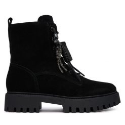 Trapery Guess. Czarne trapery damskie Guess, bez zapięcia. Za 674.99 zł.