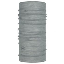 Chusta wielofunkcyjna z wełny merynosów Buff Merino Lightweight. Szare chusty damskie Buff, bez wzorów, z wełny. Za 99.99 zł.