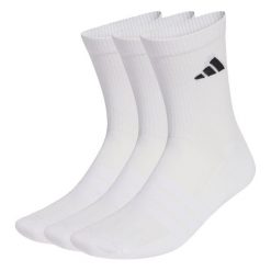 SKARPETY CUSHIONED SPORTSWEAR CREW, 3 PARY W OPAKOWANIU. Czarne skarpetki damskie Adidas, bez wzorów, z bawełny. Za 59.95 zł.