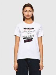 Diesel Clothes Koszulka w kolorze białym rozmiar: XXS. Białe bluzki damskie Diesel Clothes, xxs, bez wzorów, z bawełny, bez kołnierzyka, bez ramiączek. Za 78.84 zł.