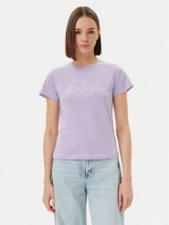 Guess T-Shirt V5GI10 K9RM1 Fioletowy Regular Fit. Fioletowe t-shirty damskie Guess, xxs, z aplikacjami, z bawełny, bez kołnierzyka. Za 109.99 zł.