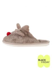 Confly Kapcie w kolorze szarobrązowym rozmiar: 37. Brązowe kapcie damskie Confly, z materiału. Za 39.12 zł.