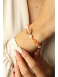 L'Atelier de Gaia Pozłacana bransoletka z perłami i cytrynami rozmiar: onesize. Białe bransoletki damskie L'Atelier de Gaia, pozłacane. Za 43.99 zł.