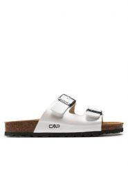 CMP Klapki Eco Thalitha Wmn Slipper 3Q91016 Biały. Białe klapki damskie CMP, bez wzorów, ze skóry, bez obcasa, bez zapięcia. Za 179.99 zł.