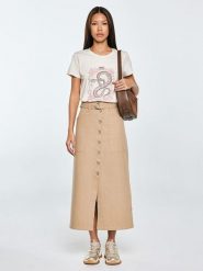 BIG STAR Spódnica w kolorze beżowym rozmiar: S. Brązowe spódnice damskie Big Star, na co dzień, s, bez wzorów, z tkaniny, retro, maxi. Za 109.99 zł.