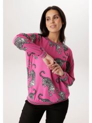 Aniston Bluzka w kolorze różowym rozmiar: 40. Różowe bluzki damskie Aniston, bez wzorów, bez kołnierzyka, bez ramiączek. Za 173.99 zł.