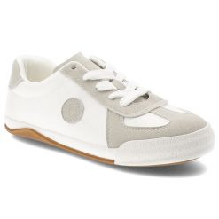 Trampki damskie Big Star, skóra naturalna zamszowe wstawki sznurowany fason klasyczna gumowa podeszwa okrągły nosek, białe, TT274145. Białe trampki damskie Big Star, bez wzorów, z gumy, bez zapięcia. Za 139.00 zł.