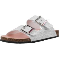 Sandały PABLOSKY 883203P Srebrny. Szare sandały damskie Pablosky, bez wzorów, z tkaniny, bez obcasa, bez zapięcia. Za 237.99 zł.