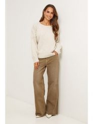 Soft Cashmere Sweter w kolorze kremowym rozmiar: 34/36. Brązowe swetry klasyczne damskie Soft Cashmere, bez kołnierzyka. Za 152.99 zł.