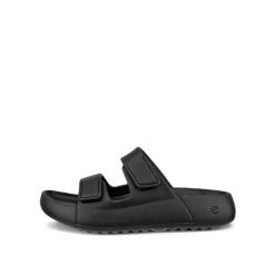 Klapki 2-pasmowe Ecco Cozmo Eva. Czarne klapki damskie ECCO, bez wzorów, bez obcasa, bez zapięcia. Za 253.00 zł.