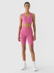 4F Legginsy krótkie treningowe damskie - fioletowe S. Czerwone legginsy damskie 4F, s, bez wzorów, z dzianiny. W wyprzedaży za 59.99 zł.