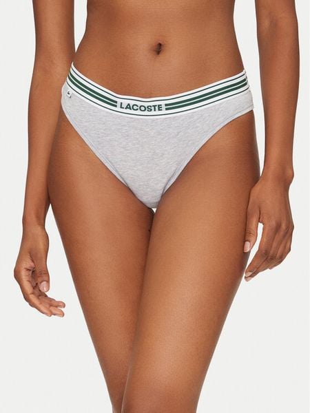 Lacoste Stringi 8F5198 Szary. Szare stringi Lacoste, bez wzorów, z bawełny. Za 69.99 zł.