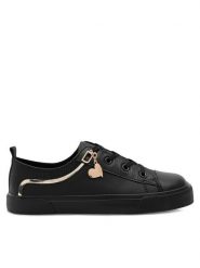DeeZee Trampki CSS20377-28 Czarny. Czarne trampki dziewczęce DeeZee, bez wzorów, ze skóry, bez zapięcia. Za 79.99 zł.