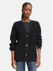 Elisabetta Franchi Kardigan MK-01S-66E2-V400 Czarny Regular Fit. Czarne kardigany damskie Elisabetta Franchi, s, bez wzorów, z wiskozy. Za 1,709.00 zł.