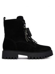 Guess Trapery FLFFIZ SUE10 Czarny. Czarne trapery damskie Guess, ze skóry, bez zapięcia. Za 674.99 zł.