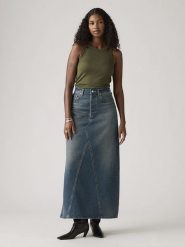 Levi's Spódnica dżinsowa w kolorze niebieskim rozmiar: W32. Niebieskie spódnice damskie Levi's, s, z aplikacjami, z bawełny, klasyczne, maxi. Za 180.06 zł.