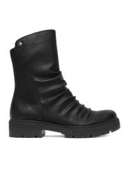Rieker Botki CEO-75851-00 Czarny. Czarne botki damskie Rieker, ze skóry, bez obcasa, na płaskiej podeszwie, bez zapięcia. Za 389.99 zł.
