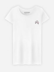 WOOOP Koszulka "Tchin Tchin" w kolorze białym rozmiar: XL. Białe bluzki damskie Wooop, xl, bez wzorów, z bawełny, bez kołnierzyka, bez ramiączek. Za 56.99 zł.