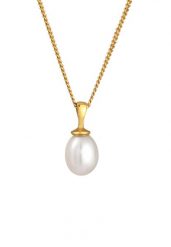 Elli Damski ponadczasowy filigranowy z perłą hodowlana słodkowodną w pozłacanym srebrze próby 925 Sterling Silver Naszyjniki 1 ct. Szare naszyjniki damskie Elli, z perłą, pozłacane. Za 177.64 zł.