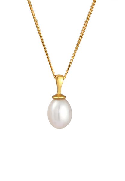 Elli Damski ponadczasowy filigranowy z perłą hodowlana słodkowodną w pozłacanym srebrze próby 925 Sterling Silver Naszyjniki 1 ct. Szare naszyjniki damskie Elli, z perłą, pozłacane. Za 177.64 zł.