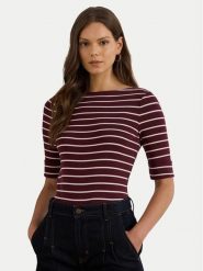 LAUREN RALPH LAUREN Bluzka 200P03723001 Brązowy Slim Fit. Brązowe bluzki damskie Lauren Ralph Lauren, xs, bez wzorów, z bawełny, bez kołnierzyka, bez ramiączek. Za 329.99 zł.