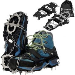 Raczki na buty turystyczne Springos stalowe. Szare obuwie trekkingowe damskie Springos, bez zapięcia. Za 133.99 zł.