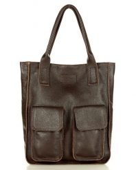 Shopper bag MAZZINI c. brązowy s131d. Brązowe shopper bag bez wzorów, z jeansu, na ramię, duże, bez dodatków. Za 322.05 zł.