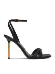 Eva Minge Sandały EO-ERIN-LT2409-1 Czarny. Czarne sandały damskie Eva Minge, bez wzorów, ze skóry, bez obcasa, na szpilce, bez zapięcia. Za 449.99 zł.