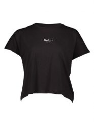 Pepe Jeans Koszulka w kolorze czarnym rozmiar: L. Czarne bluzki damskie Pepe Jeans, l, bez wzorów, z bawełny, bez kołnierzyka, bez ramiączek. Za 52.67 zł.