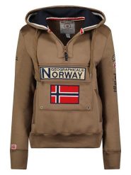 Geographical Norway Bluza "Gymclass" w kolorze jasnobrązowym rozmiar: XL. Brązowe bluzy damskie Geographical Norway, xl, bez wzorów, z kapturem. Za 109.78 zł.