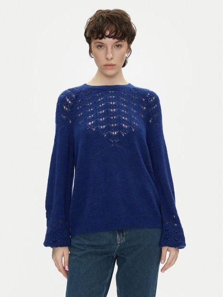 Pepe Jeans Sweter Naina PL702241 Niebieski Regular Fit. Niebieskie swetry klasyczne damskie Pepe Jeans, xs, z jeansu, bez kołnierzyka. Za 319.99 zł.