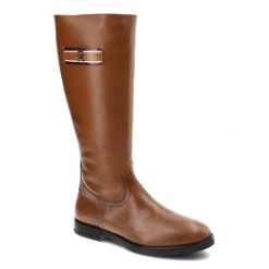 Brązowe Kozaki Damskie Tommy Hilfiger Eleganckie Skórzane Buty. Brązowe kozaki damskie Tommy Hilfiger, ze skóry, bez obcasa, na płaskiej podeszwie, bez zapięcia. Za 689.00 zł.