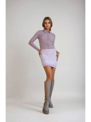 Monki Bluzka w kolorze fioletowym rozmiar: S. Różowe bluzki damskie Monki, s, bez wzorów, bez kołnierzyka, bez ramiączek. Za 47.94 zł.