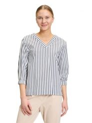 BETTY & CO Bluzka w kolorze kremowo-granatowym rozmiar: 44. Brązowe bluzki damskie Betty & Co, bez wzorów, bez kołnierzyka, bez ramiączek. Za 87.45 zł.