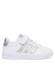 Adidas Sneakersy Grand Court 3.0 JP9368 Biały. Białe buty sportowe dziewczęce Adidas, bez wzorów, ze skóry, bez zapięcia. Za 169.99 zł.