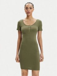 Pieces Sukienka codzienna Kitte 17146324 Zielony Slim Fit. Zielone sukienki damskie Pieces, bez wzorów, z bawełny, bez ramiączek. Za 59.99 zł.