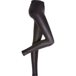 Legginsy z połyskującą powłoką. Czarne legginsy damskie bonprix, bez wzorów, z materiału. Za 44.99 zł.