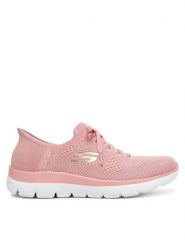 Skechers Sneakersy Summits-New Daily 150263/ROS Różowy. Czerwone obuwie sportowe damskie Skechers, z materiału, bez zapięcia. Za 259.99 zł.